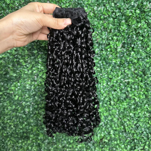 12A Grade Pixie Curl Human Hair Bundles Super Double Drawn Virgin Cuticle Aligned Brazilian Hair Extensions 4C Hair Double Weft