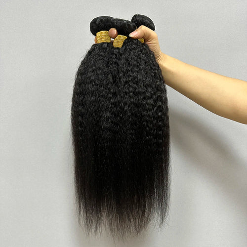 Kinky Straight Human Hair Bundles Deal 100% Human Hair (3 bundles)