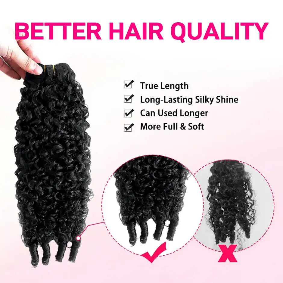 Burmese Curly Bundles Brazilian Virgin Hair 3 Bundles Water Weave with Spiral Curly End Raw Human Hair Extensions ISEE Hair