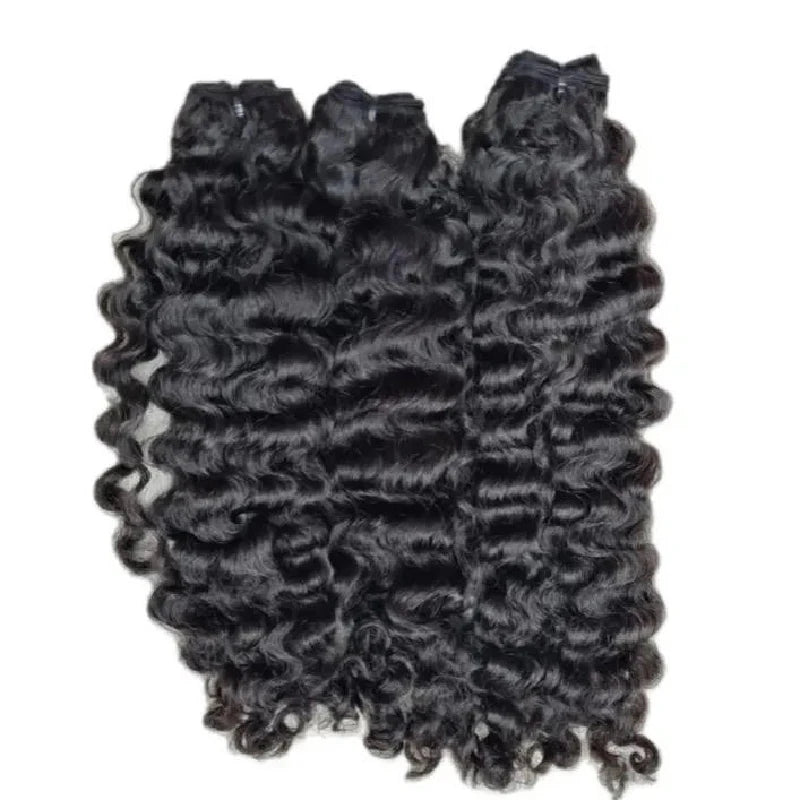 Raw Loose Curly Bundles Indian Human Hair 12A Grade Cuticle Aligned Wavy Human Hair Extensions Weft Big Spiral Curl Hair Bundle