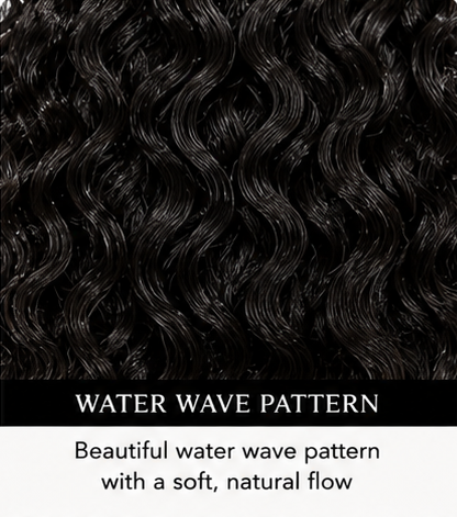 Black curly hair extension on a white background